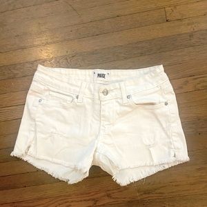 Paige brand white denim shorts